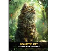 Realistic Cat Coloring Book for Adults: Stunning Feline Portraits for Stress Relief & Creativity