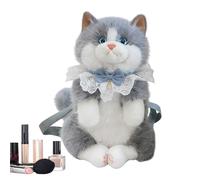 Realistic Cat Plush Backpack, Trendy Stuffed Bag, 21,65 pollici Cute Plush Backpack for Fill, School Bag with Soft Material, Fashion Accessory with Design, Casual Carrier for Women Girls College