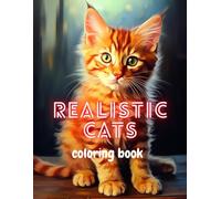 Realistic cats: Coloring book for adults and kids 200 pages