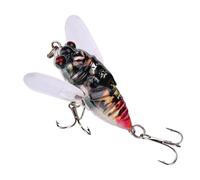 Realistic Cicada Lure with Rattle - Floating Fishing Bait For Bass, Trout, Pike | Tapwater Fishing Tackle For Saltwater and Freshwater Use | Outdoor Gear For Men, Vibrating Noise Maker For Big