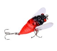 Realistic Cicada Lure with Rattle - Floating Fishing Bait For Bass, Trout, Pike | Tapwater Fishing Tackle For Saltwater and Freshwater Use | Outdoor Gear For Men, Vibrating Noise Maker For Big