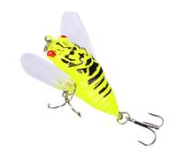 Realistic Cicada Lure with Rattle - Floating Fishing Bait For Bass, Trout, Pike | Tapwater Fishing Tackle For Saltwater and Freshwater Use | Outdoor Gear For Men, Vibrating Noise Maker For Big