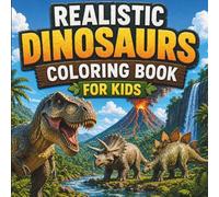 Realistic Dinosaurs Coloring Book for Kids: Fun & Educational Coloring with T-Rex, Triceratops, and More • Ages 4-10