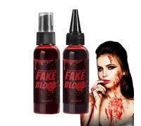 Realistic Fake Blood Makeup, Fake Halloween Blood Set, Halloween Bloods Effect Props, Scary Blood Splatter Props for Zombie, Vampire, Dress Up, Halloween Cosplay (2 Pieces)