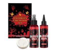 Realistic Fake Blood Spray for Halloween and Cosplay, Washable Red Sfx Splatter Makeup Kit, Costume Accessory for Clothes, Skin, Props, Dress Up, Party Decoration, 1 Set