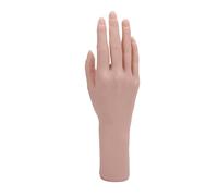 Realistic Female Silicone Hand Mannequin Hand Model Fake Hand With Skeleton For Manicurist Reusable Acrylic Nails Display Jewelry Props (Right Hand)