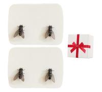 Realistic Fly Earrings, Simulation Mini Personalized Black Fly Earring, Unique Abstract Simulated Animal Earring Gift for Women Men (Black, 2pair)