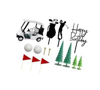 Realistic Golfing Vehicle Cake Decoration with Removable Flags for Sports Enthusiasts Incidents Inside Golfing Party Accessories