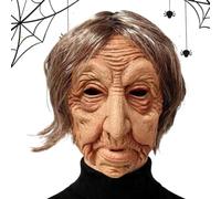 Realistic Horror Latex Headgear | 30x15x3cm Halloween Elderly Masque |