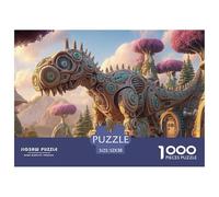 Realistic Image of A Robot 1000 Pezzi Carta Premium Puzzle steampunk Dinosaur Meditativo Jigsaw Regalo Per Bambini 52x38cm/1000pcs