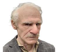 Realistic Old Man Masque, Full Head Masque, Costume Accessories with White Hair and Beard for Masquerade, Stage Show, Family Gathering, Theater Performance, Festival Celebration, Cosplay Events