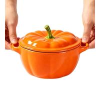 Realistic Pumpkin Dinnerware Ceramic Meal Holder Vegetable Plate Decorative | Pumpkin Bowl With Lid Vegetable Plate Decorative for Desserts Breakfast Snacks Salad Housewarming Party Holiday Dinner