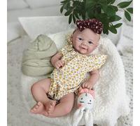 Realistic Reborn Baby Doll,17 inch Full Body Silicone Girl Realistic Handmade Painted Dolls with Sweet Smile Girl Dolls for Kids and Collectors