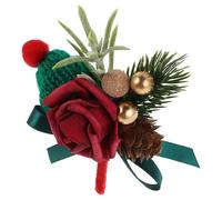 Realistic Red Berry Boutonniere for Men Christmas Wedding Decor Accessory Easy Pin Attachment