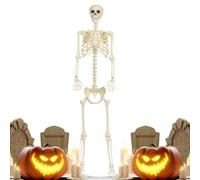 Realistic Skeleton Decor - Halloween Full Size Skeleton, Movable Holiday Decoration | Moveable Realistic Full Size Skeletons, Outdoor Yard Graveyard Courtyard Standing Spooky Prop For Halloween Party