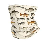 Realistic Style Fish Print Scaldacollo Elastico Passamontagna Multiuso Sciarpa al Collo per Pesca Motocicletta Durevole Headwrap
