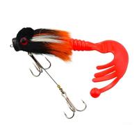 Realistica esca per topi di mare profondo, realizzata in peli di cervo e silicone, lunghezza 24 cm, tonalità rossa, collegamento con perno di bloccaggio per barche e viaggi di pesca (E)
