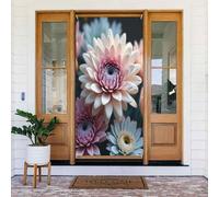 Realistica stampa dalia bianca n. 23 coperture decorative per porte, decorazioni per interni ed esterni, primavera, estate, autunno, inverno, Halloween, Natale, decorazioni per la casa