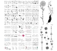 Realistici Citazioni Ispiratrici Tatuaggi Temporanei 60 Fogli Diverse Frasi E Disegni Semplici Neri Bianco Tatuaggi Temporanei Tatuaggi Finti Impermeabili Minimal Line Art Tatuaggi Per Donne Uomini