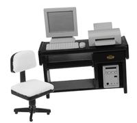 Realistico 1/12 workstation modello mobili ufficio sedia stampante miniatura oggetti decorativi casa delle bambole accessori in miniatura ufficio desk accessori