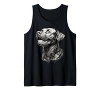 Realistico Black Labrador Dog Sketch Art Canotta