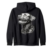 Realistico Black Labrador Dog Sketch Art Felpa con Cappuccio