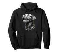 Realistico Black Labrador Dog Sketch Art Felpa con Cappuccio
