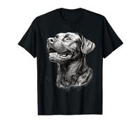Realistico Black Labrador Dog Sketch Art Maglietta