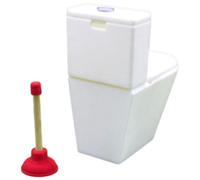 Realistico Casa di Bambola Sedile WC Scolapiatti Figurine Set 1/12 Bagno Scena Decorazione Creativo Artigianato Modello Kit di Progetto Casa di Bambola WC in miniatura