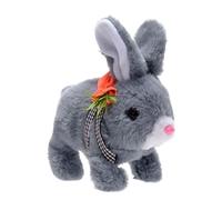 Realistico coniglietto giocattolo animale peluche con coniglietto in movimento, luce up elettronico interattivo zaino coniglio, passeggiate, tremori d'orecchie, suoni giocattoli educativi, giocattolo