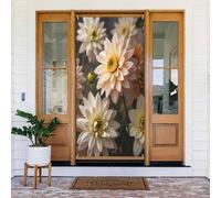 Realistico dalia bianco stampa n. 18 coperture decorative per porte, decorazioni per interni ed esterni, primavera, estate, autunno, inverno, Halloween, Natale, decorazioni per la casa