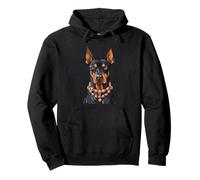 Realistico Doberman Pinscher con catena Felpa con Cappuccio