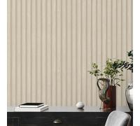 AS Creation Legno Asticelle Parati 3D Paneling Vinile Effetto Trama Crema