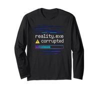 Reality Exe Corrotto Errore Glitch Codice Techcore Art Maglia a Manica