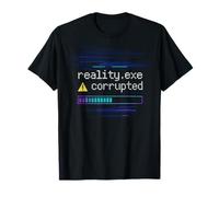 Reality Exe Corrotto Errore Glitch Codice Techcore Art Maglietta