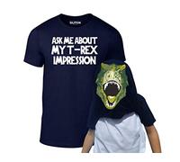 Reality Glitch Kids Ask Me About My T-Rex Flip Funny Dinosaur Tshirt T-Shirt, Blu Navy, 3-4 Anni Bambini e Ragazzi
