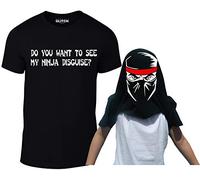 Reality Glitch Kids Do You Want to See My Ninja Disguise Flip T-Shirt Nero 9-11 Anni