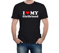 Reality Glitch Maglietta da uomo I Love My Girlfriend, Nero , L