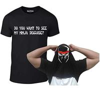 Reality Glitch T-Shirt da Uomo Ninja Red Band Disguise Divertente Flip (XXL, Nero)
