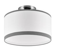 Reality Lampada da soffitto Davos R61552006, metallo cromato, paralume tessuto grigio/bianco, escl. 1x E14
