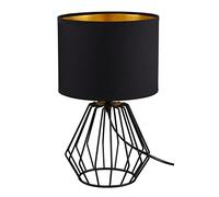 Lampada CHUCK paralume nero e base gabbia H.37CM metallo nero oro R50931002