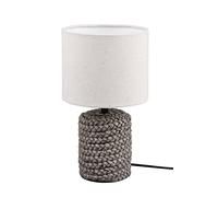 Trio-Leuchten Lampada da tavolo Mala, ceramica marrone, paralume beige, H 26 cm, 1xE14, R50941044