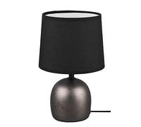 MALU LAMPADA DA TAVOLO IN CERAMICA CON PARALUME ACCIAIO ANTICO H. 26CM 1 LUCE ATTACCO E14