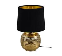 Lampada SOPHIA base ceramica oro e paralume effetto velluto H.26cm nero R50821002