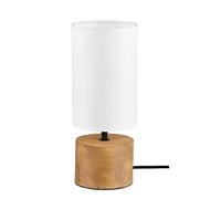 Lampada WOODY base cilindro legno e paralume H. 30CM X D. 12CM bianco R50171930