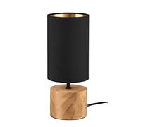 Lampada WOODY base cilindro legno e paralume H. 30CM X D. 12CM nero R50171980