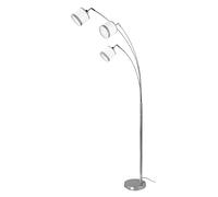 Reality Lampada da terra Davos R41553006, Metallo cromato, Paralumi Tessuto grigio/bianco, escl. 3x E14