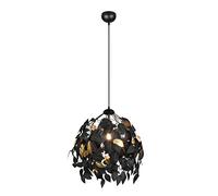 Sospensione LEAVY foglie lavabili D.38cm nero e oro R10461932