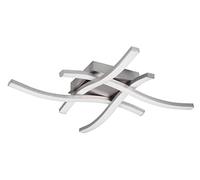Plafoniera ROUTE LED 4 bacchette ondulate 45,2CMX45,2CM acciaio satinato R62474407