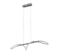 Reality LED Lampada a sospensione Argos R32361106, metallo cromato, plastica bianca, incl. 28 Watt LED, interruttore dimmer
